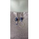 Boucles d'oreilles céramique bleu foncé 