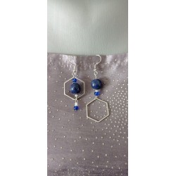 Fancy ceramic earrings half red moon