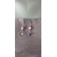 Boucles d'oreilles asymétriques nid d'abeille céramique violettes