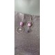 Boucles d'oreilles asymétriques nid d'abeille céramique violettes