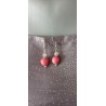 Jolies petites boucles d'oreilles de faïence céramique rose