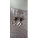 Boucles d'oreilles céramique noir nuages acier inoxydable faïence