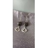 Boucles d'oreilles céramique noir acier inoxydable faïence