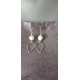 Fancy ceramic earrings half red moon