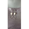 Fancy ceramic earrings half red moon