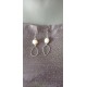 Fancy ceramic earrings half red moon