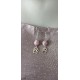 Boucles d'oreilles chien chat céramique violettes