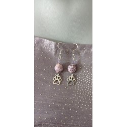 Fancy ceramic earrings half red moon