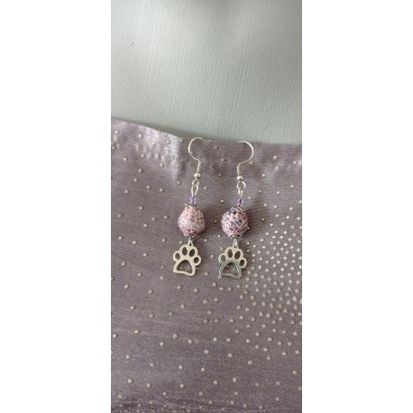 Fancy ceramic earrings half red moon