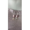 Boucles d'oreilles chien chat céramique violettes