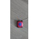 collier de verre fusing noir bleu et rouge
