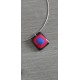 collier de verre fusing noir bleu et rouge