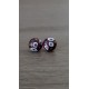 Boucles d'oreilles puce verre fusing millefiori rouge bordeaux