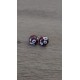 Boucles d'oreilles puce verre fusing millefiori rouge bordeaux