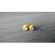 Boucles d'oreilles puce verre fusing milfiori jaune