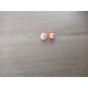 Boucles d'oreilles puce verre fusing millefiori rouge et blanc