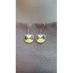 Turquoise and green ceramic earrings