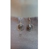 Boucles d'oreilles géométriques et asymétriques céramique terre noir