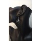 Fancy ceramic earrings half red moon