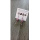 Fancy ceramic earrings half red moon