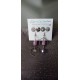 Boucles d'oreilles asymétriques nid d'abeille céramique violettes