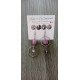 Fancy ceramic earrings half red moon