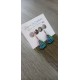 Boucles d'oreilles bateaux céramique bleu et turquoise