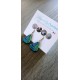 Boucles d'oreilles bateaux céramique bleu et turquoise