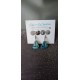 Boucles d'oreilles bateaux céramique bleu et turquoise