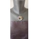 Handcrafted earthenware plain oval necklace on stainless steel made in france vendée
