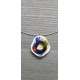 Collier bijoux artisanaux céramique bleu motif florale