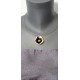 Collier bijoux artisanaux céramique bleu motif florale