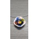 Collier bijoux artisanaux céramique bleu motif florale