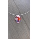 Glass pendant fusing millefiori red orange designer jewelry vendée