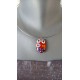 Glass pendant fusing millefiori red orange designer jewelry vendée