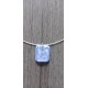 Light blue dichroic pendant with fusing glass reflection handmade vendée creation