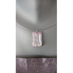collier de verre fusing rose dichroïc