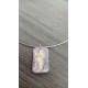 black and pink dichroïc glass necklace fusing