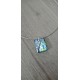 Pendentif noir effet doré pailleté en verre fusing création artisanale vendée
