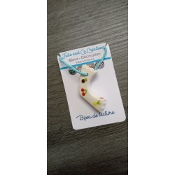 Bijou de lecture porte couteau multicolore en céramique