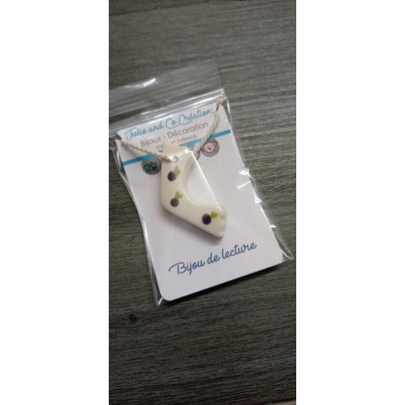 Bijou de lecture porte couteau, en céramique motif myrtilles