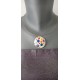 Collier bijoux artisanaux céramique bleu motif florale